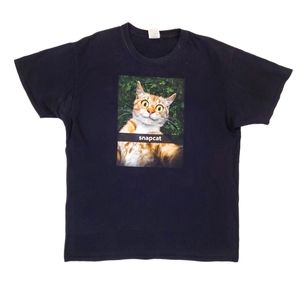 Snapcat Men's Black Humor Funny Cat Short Sleeve T-Shirt Large